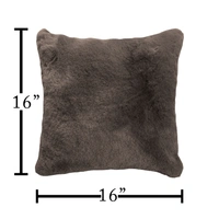 LUXE HOME INTERNATIONAL Luxe Home Cushion Cover Rebbit Fur Sold Design Ultra Soft for Home Decor, Sofa, Bedroom, Fernituer, Living Room Set of 2 ( 16"x16", Cocoa) - Cocoa