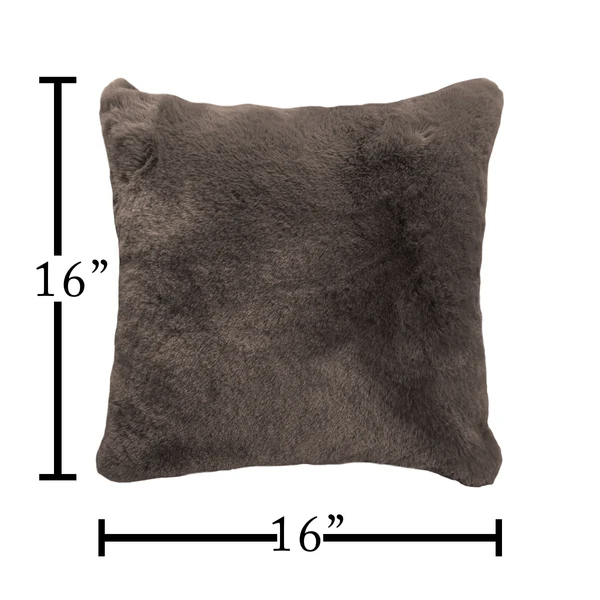 LUXE HOME INTERNATIONAL Luxe Home Cushion Cover Rebbit Fur Sold Design Ultra Soft for Home Decor, Sofa, Bedroom, Fernituer, Living Room Set of 2 ( 16"x16", Cocoa) - Cocoa