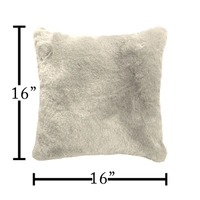 LUXE HOME INTERNATIONAL Luxe Home Cushion Cover Rebbit Fur Sold Design Ultra Soft for Home Decor, Sofa, Bedroom, Fernituer, Living Room Set of 2 ( 16"x16", Beige ) - Beige