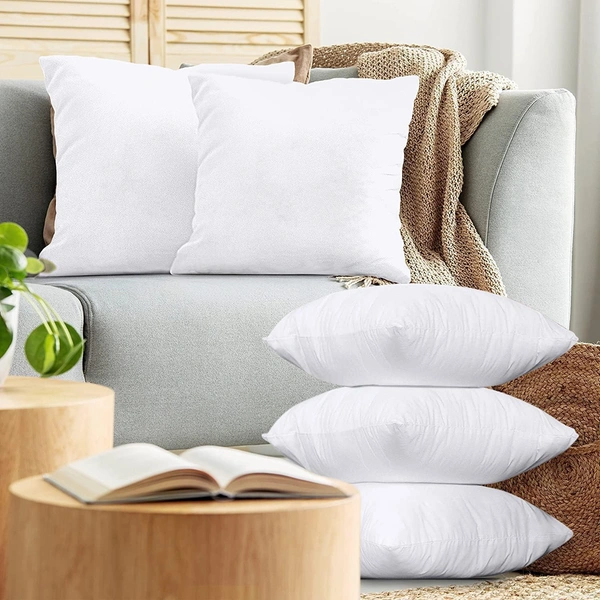 Luxe Home International Luxe Home Cushion Filler 16 inch x 16 inch for Sofa Cushion Covers - White, Pack of 5 - 40x40 Cm, White