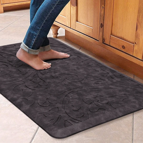 LUXE HOME INTERNATIONAL Luxe Home Doormat Anti Skid, Non Slip, Washable, waterproof, PVC Kitchen Foot Mat for Doormat, Bathroom Doormats, Floor mats, Washroom Pack of 1 ( Anthra, 44x71 cm ) - Anthra