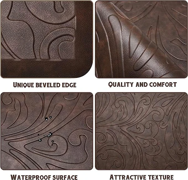 LUXE HOME INTERNATIONAL LuxeHomeDoormatAntiSkid,NonSlip,Washable,waterproof,PVCKitchenFootMatforDoormat,BathroomDoormats,Floormats,WashroomPackof1(Chocolate,44x71cm) - Chocolate