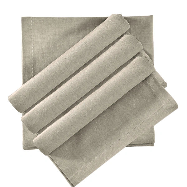 Luxe Home International 100% Cotton Dining Table Kitchen Napkin ( 45x45 cm, Taupe ) Set of 4 - 45x45 cm, Beige