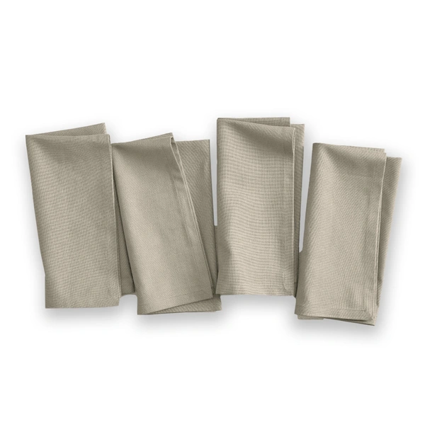 Luxe Home International 100% Cotton Dining Table Kitchen Napkin ( 45x45 cm, Taupe ) Set of 4 - 45x45 cm, Beige
