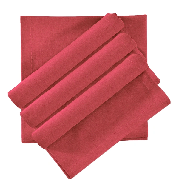 Luxe Home International 100% Cotton Dining Table Kitchen Napkin ( 45x45 cm, Maroon ) Set of 4 - 45x45 cm, Red