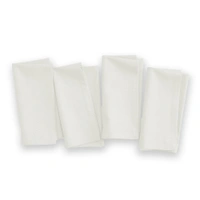 Luxe Home International 100% Cotton Dining Table Kitchen Napkin ( 45x45 cm, White ) Set of 4 - 45x45 cm, White