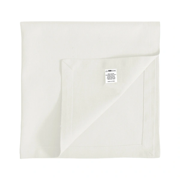 Luxe Home International 100% Cotton Dining Table Kitchen Napkin ( 45x45 cm, White ) Set of 4 - 45x45 cm, White