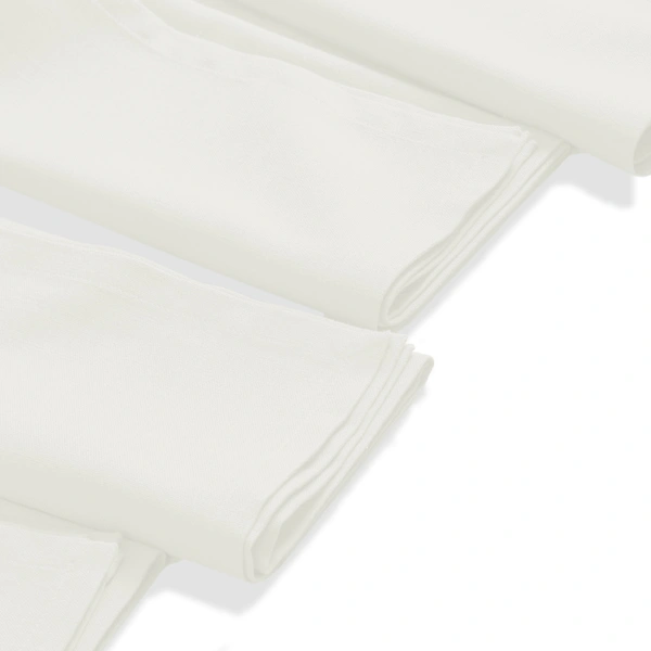 Luxe Home International 100% Cotton Dining Table Kitchen Napkin ( 45x45 cm, White ) Set of 4 - 45x45 cm, White