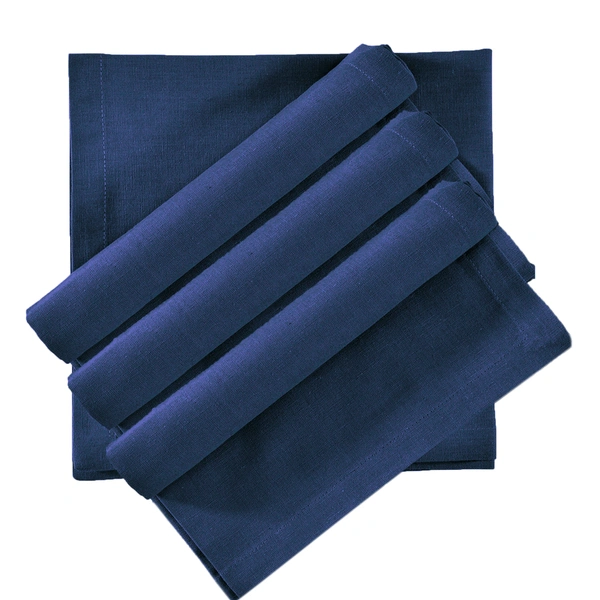 Luxe Home International 100% Cotton Dining Table Kitchen Napkin ( 45x45 cm, Navy Blue ) Set of 4 - 45x45 cm, Blue