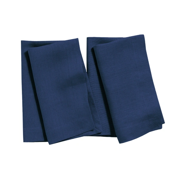 Luxe Home International 100% Cotton Dining Table Kitchen Napkin ( 45x45 cm, Navy Blue ) Set of 4 - 45x45 cm, Blue