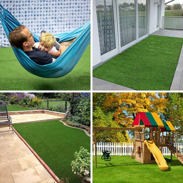 Luxe Home International LUXE HOME INTERNATIONAL Artificial 35 MM Turf Balcony Grass Mat Use for Home Garden, Decoration, Lawn Floor, High-Density Covering, Doormat, Office, Park, School (Green, 6.5x9, 1 Pc) - 6X9, Green