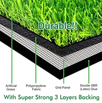 Luxe Home International LUXE HOME INTERNATIONAL Artificial 35 MM Turf Balcony Grass Mat Use for Home Garden, Decoration, Lawn Floor, High-Density Covering, Doormat, Office, Park, School (Green, 6.5x9, 1 Pc) - 6X9, Green