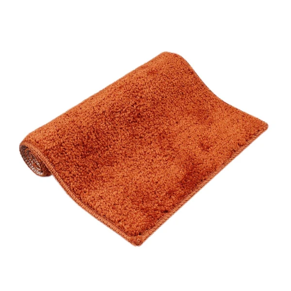 LUXE HOME INTERNATIONAL Bathmat Bostan Microfiber 1600 GSM Anti-Skid ( Rust , 38 Cm x 58 Cm , Pack of 1 ) - Rust