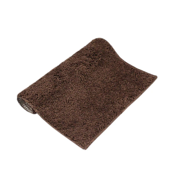 LUXE HOME INTERNATIONAL Bathmat Bostan Microfiber 1600 GSM Anti-Skid ( Coffee , 38 Cm x 58 Cm , Pack of 1 ) - 40x60 cm, Coffee