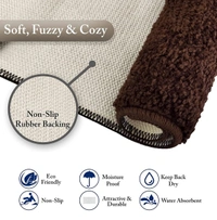 LUXE HOME INTERNATIONAL Bathmat Bostan Microfiber 1600 GSM Anti-Skid ( Chocolate , 38 Cm x 58 Cm , Pack of 1 ) - 40x60 cm, Chocolate