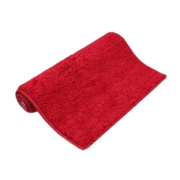 LUXE HOME INTERNATIONAL BathmatBostanMicrofiber1600GSMAnti-Skid(Maroon,38Cmx58Cm,Packof1) - Maroon