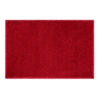 LUXE HOME INTERNATIONAL Bathmat Bostan Microfiber 1600 GSM Anti-Skid ( Maroon , 38 Cm x 58 Cm , Pack of 1 ) - 40x60 cm, Maroon