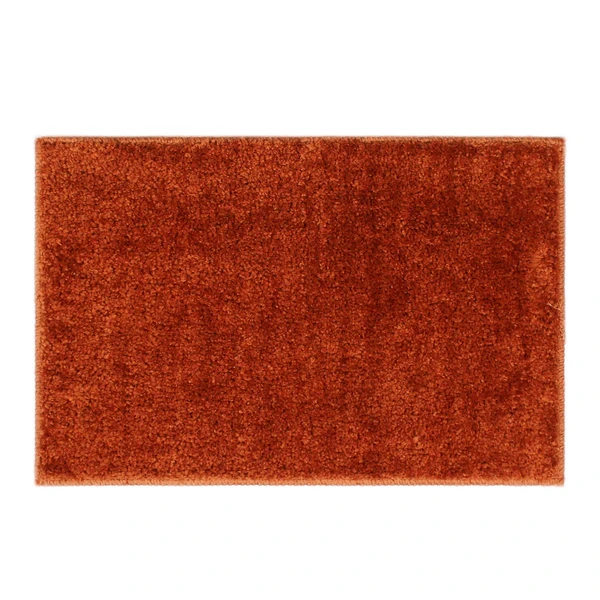 LUXE HOME INTERNATIONAL Bathmat Bostan Microfiber 1600 GSM Anti-Skid ( Rust , 38 Cm x 58 Cm , Pack of 1 ) - Rust