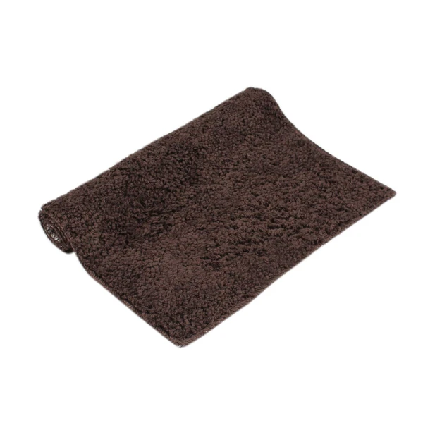 LUXE HOME INTERNATIONAL Bathmat Bostan Microfiber 1600 GSM Anti-Skid ( Chocolate , 38 Cm x 58 Cm , Pack of 1 ) - Chocolate