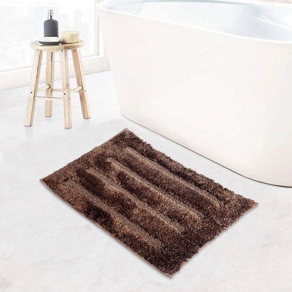 LUXE HOME INTERNATIONAL Bathmat Classic Microfiber 2500 GSM Anti-Skid ( 45x75 cm, Coffee, Pack of 1 ) - 45x75 cm, Coffee