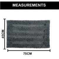 LUXE HOME INTERNATIONAL Bathmat Classic Microfiber 2500 GSM Anti-Skid ( 45x75 cm, Grey, Pack of 1 ) - 45x75 cm, Grey