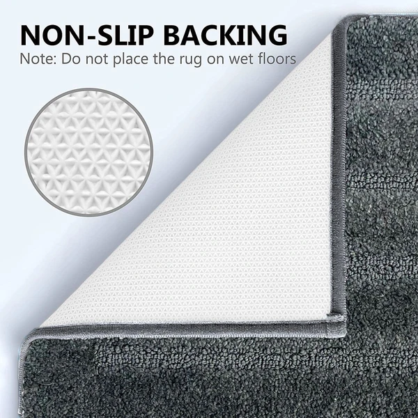 LUXE HOME INTERNATIONAL Bathmat Classic Microfiber 2500 GSM Anti-Skid ( 40x60 cm, Grey, Pack of 1 ) - Grey