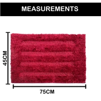LUXE HOME INTERNATIONAL Bathmat Classic Microfiber 2500 GSM Anti-Skid ( 45x75 cm, Maroon, Pack of 1 ) - 45x75 cm, Maroon