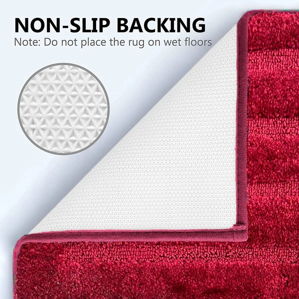 LUXE HOME INTERNATIONAL Bathmat Classic Microfiber 2500 GSM Anti-Skid ( 40x60 cm, Maroon, Pack of 2 ) - Maroon