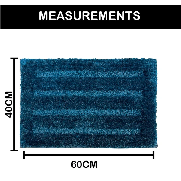 LUXE HOME INTERNATIONAL Bathmat Classic Microfiber 2500 GSM Anti-Skid ( 40x60 cm, Teal, Pack of 1 ) - Teal