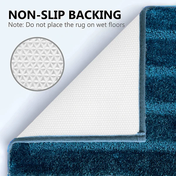 LUXE HOME INTERNATIONAL Bathmat Classic Microfiber 2500 GSM Anti-Skid ( 45x75 cm, Teal, Pack of 1 ) - Teal