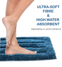 LUXE HOME INTERNATIONAL Bathmat Classic Microfiber 2500 GSM Anti-Skid ( 45x75 cm, Teal, Pack of 1 ) - 45x75 cm, Teal