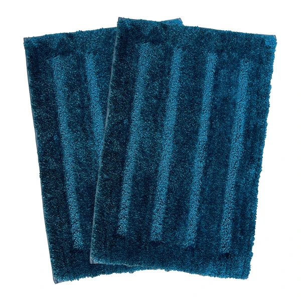 LUXE HOME INTERNATIONAL Bathmat Classic Microfiber 2500 GSM Anti-Skid ( 40x60 cm, Teal, Pack of 2 ) - Teal