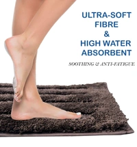 LUXE HOME INTERNATIONAL Bathmat Classic Microfiber 2500 GSM Anti-Skid ( 45x75 cm, Chocolate, Pack of 1 ) - 45x75 cm, Chocolate