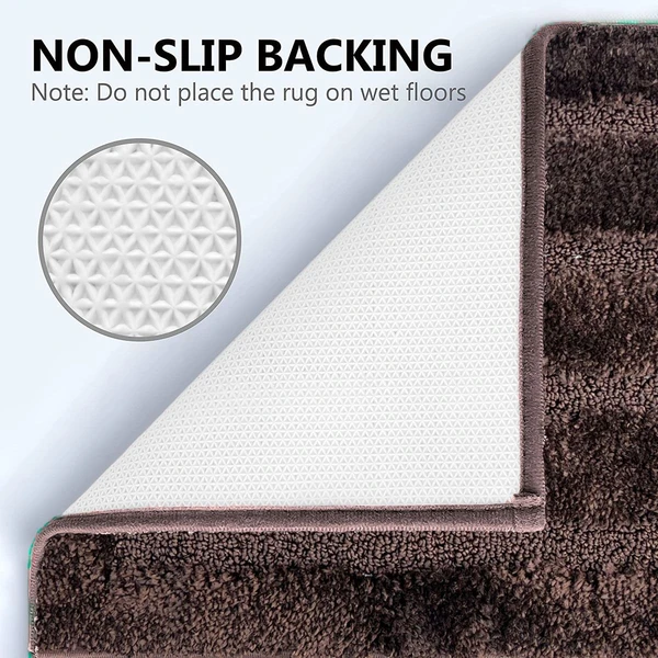 LUXE HOME INTERNATIONAL Bathmat Classic Microfiber 2500 GSM Anti-Skid ( 40x60 cm, Chocolate, Pack of 2 ) - 40x60 cm, Chocolate