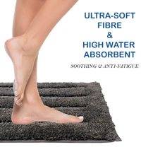 LUXE HOME INTERNATIONAL Bathmat Classic Microfiber 2500 GSM Anti-Skid ( 40x60 cm, Arabic Coffee, Pack of 1 ) - 40x60 cm, Arabic Coffee