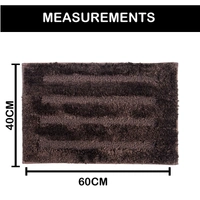 LUXE HOME INTERNATIONAL Bathmat Classic Microfiber 2500 GSM Anti-Skid ( 40x60 cm, Chocolate, Pack of 2 ) - 40x60 cm, Chocolate