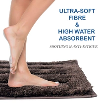 LUXE HOME INTERNATIONAL Bathmat Classic Microfiber 2500 GSM Anti-Skid ( 45x75 cm, Chocolate, Pack of 1 ) - 45x75 cm, Chocolate