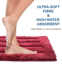 LUXE HOME INTERNATIONAL Bathmat Classic Microfiber 2500 GSM Anti-Skid ( 45x75 cm, Maroon, Pack of 1 ) - 45x75 cm, Maroon