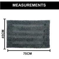 LUXE HOME INTERNATIONAL Bathmat Classic Microfiber 2500 GSM Anti-Skid ( 45x75 cm, Grey, Pack of 1 ) - 45x75 cm, Grey