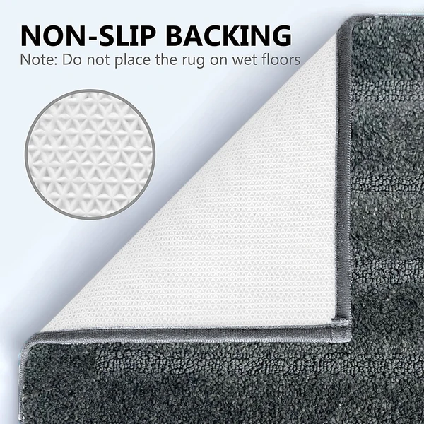 LUXE HOME INTERNATIONAL Bathmat Classic Microfiber 2500 GSM Anti-Skid ( 45x75 cm, Grey, Pack of 1 ) - Grey