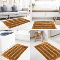 LUXE HOME INTERNATIONAL Bathmat Classic Microfiber 2500 GSM Anti-Skid ( 40x60 cm, Gold, Pack of 1 ) - 40x60 cm, Gold