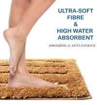 LUXE HOME INTERNATIONAL Bathmat Classic Microfiber 2500 GSM Anti-Skid ( 40x60 cm, Gold, Pack of 1 ) - 40x60 cm, Gold