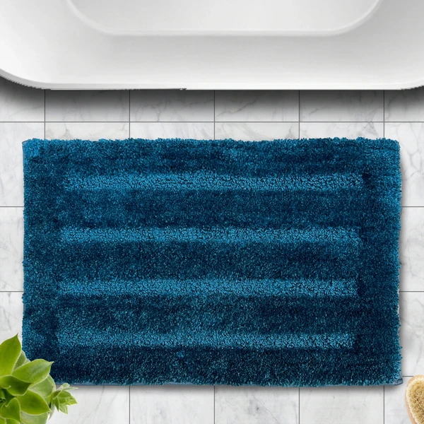 LUXE HOME INTERNATIONAL Bathmat Classic Microfiber 2500 GSM Anti-Skid ( 40x60 cm, Teal, Pack of 1 ) - Teal