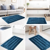 LUXE HOME INTERNATIONAL Bathmat Classic Microfiber 2500 GSM Anti-Skid ( 40x60 cm, Teal, Pack of 2 ) - 40x60 cm, Teal