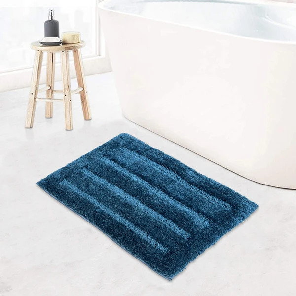 LUXE HOME INTERNATIONAL Bathmat Classic Microfiber 2500 GSM Anti-Skid ( 45x75 cm, Teal, Pack of 1 ) - Teal