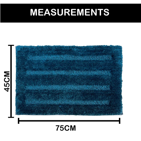 LUXE HOME INTERNATIONAL Bathmat Classic Microfiber 2500 GSM Anti-Skid ( 45x75 cm, Teal, Pack of 1 ) - Teal