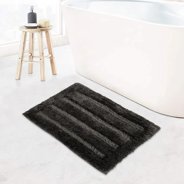 LUXE HOME INTERNATIONAL Bathmat Classic Microfiber 2500 GSM Anti-Skid ( 45x75 cm, Arabic Coffee, Pack of 1 ) - Arabic Coffee