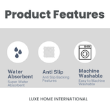 LUXE HOME INTERNATIONAL Bathmat Comfort Microfiber 1600 GSM Anti-Skid ( 38x58 cm, Coffee, Pack of 1 )