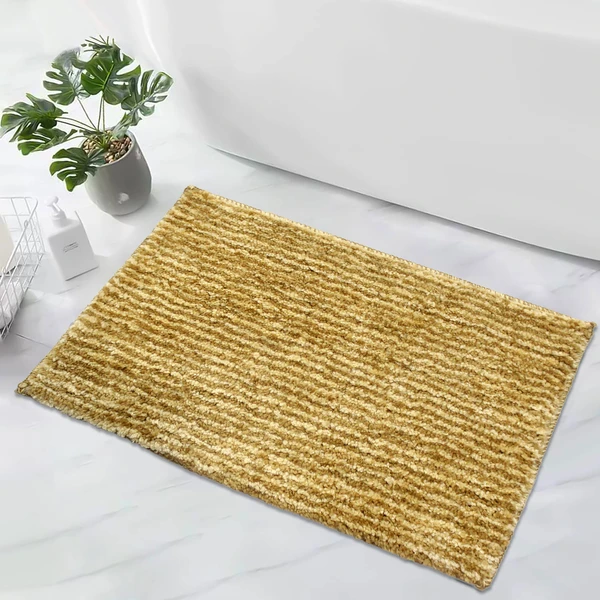 LUXE HOME INTERNATIONAL Bathmat Comfort Microfiber 1600 GSM Anti-Skid ( 38x58 cm, Beige, Pack of 1 ) - Beige