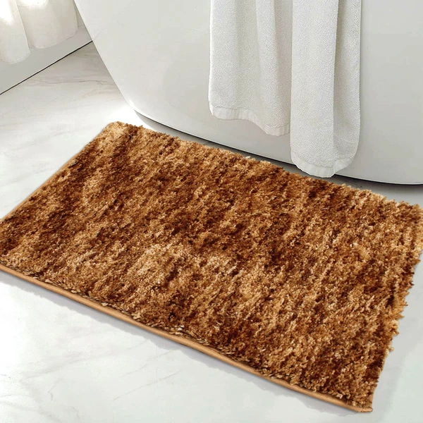 LUXE HOME INTERNATIONAL Bathmat Hawaii Microfiber 2500 GSM Anti-Skid ( Antic , 40 Cm x 60 Cm , Pack of 1 ) - Antic